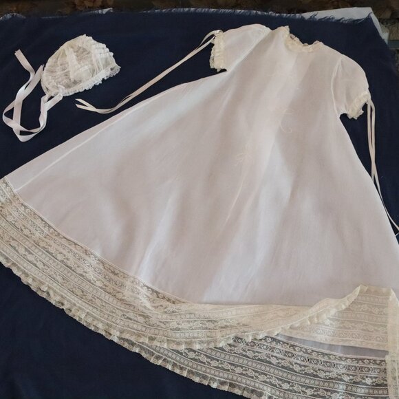 Heirloom Cotton Christening Dress with Slip, 3-12 Months – Handmade in the USA